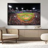 47365-MGV-CV-36X24-Fenway Park Stadium Wall Art Canvas Print, Framed Boston Baseball Stadium Art Picture Print, MLB Stadium Field Perfect Sport Room