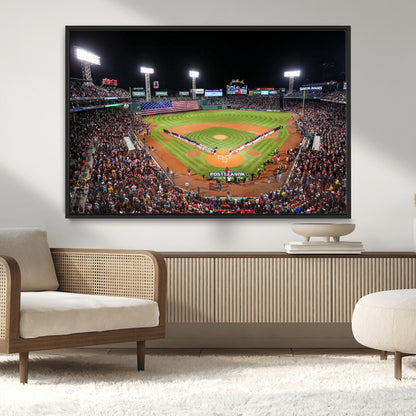 47365-MGV-CV-36X24-Fenway Park Stadium Wall Art Canvas Print, Framed Boston Baseball Stadium Art Picture Print, MLB Stadium Field Perfect Sport Room