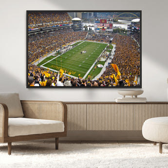 51419-MGV-CV-36X24-Heinz Field Wall Art Canvas Print, Framed Pittsburgh Stadium Field Art Picture Print, Heinz Stadium Field Perfect Sports Room