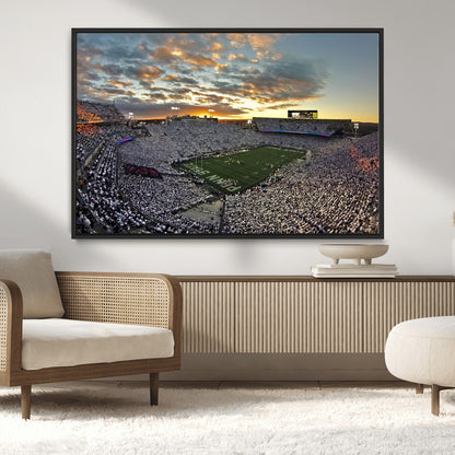 38807-MGV-CV-36X24-Beaver Stadium Wall Art Canvas Print, Framed Beaver Stadium Field Art Picture Print, Football Stadium Perfect Sport Room Decor