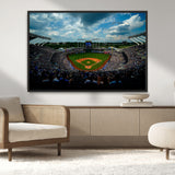 37127-MGV-CV-36X24-Kauffman Stadium Wall Art Canvas Print, Framed Kansas City Royals Field Art Picture Print, Baseball Stadium Perfect Sport Room