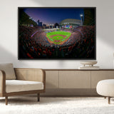 44322-MGV-CV-36X24-Minute Maid Park Wall Art Canvas Print, Framed Houston Astros Stadium Art Picture Print, Houston Astros Field Perfect Sports Room