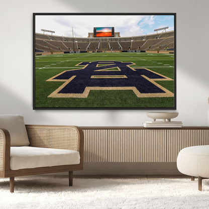 52835-MGV-CV-36X24-Notre Dame Stadium Wall Art Canvas Print, Framed Indiana Stadium Art Picture Print, Notre Dame Field Perfect Sport Room Decor