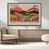 18304-MGV-CV-36X24-Sunset Mountain Landscape Wall Art – Panoramic Abstract Nature Canvas Print, Vibrant Wall Decor for Living Room, Bedroom, Office,