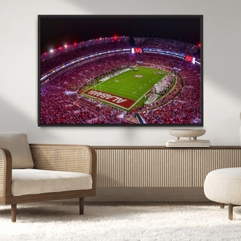 11343-MGV-CV-36X24-Bryant-Denny Stadium Wall Art – Panoramic Alabama Crimson Tide Football Field Canvas Print, Game Day Decor for Office, Man Cave or