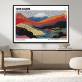14839-MGV-CV-36X24-Yayoi Kusama Wall Art – Panoramic Mountain & River Canvas Print, Modern Abstract Japanese Landscape Decor for Living Room or