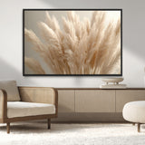 50300-MGV-CV-36X24-Pampas Grass Wall Art Canvas Print, Framed Minimalist Pampas Grass Art Picture Print, Beige Pampas Grass Perfect Minimalist Boho