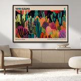 45711-MGV-CV-36X24-Yayoi Kusama Wall Art Canvas Print, Framed Abstract Yayoi Kusama Art Picture Print, Japanese Wabi Sabi Perfect Modern Abstract