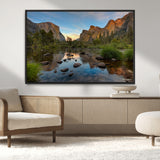 55893831-MGV-CV-36X24-Yosemite Valley Wall Art Canvas Print, Framed El Capitan Art Picture Print, Sierra Landspace Perfect Rustic Nature Decor Artwork