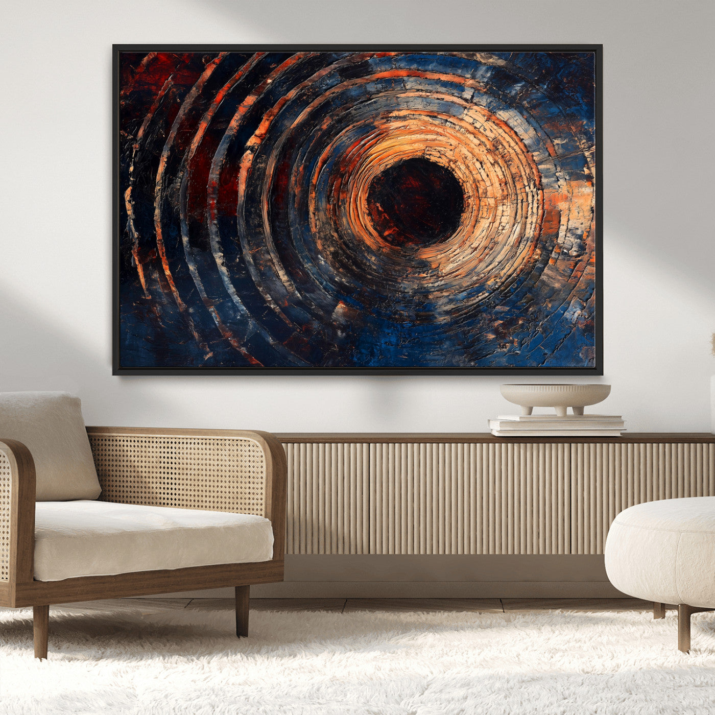 10017879-MGV-CV-36X24-Wood Tree Ring Wall Art Canvas Print, Framed Natural Wood Art Picture Print, Rustic Tree Slice Perfect Rustic Decor Artwork