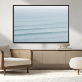 47814787-MGV-CV-36X24-Ocean Waves Wall Art Canvas Print, Framed Solo Surfer Art Picture Print, Wave Lines Perfect Minimalist Ocean Decor Artwork
