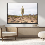 96147924-MGV-CV-36X24-Saguaro Cactus Wall Art Canvas Print, Framed Desert Cactus Art Picture Print, Earthy Desert Perfect Southwestern Boho Decor