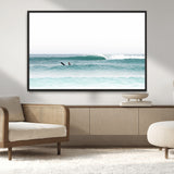 56345117-MGV-CV-36X24-Minimalist Surfing Wall Art Canvas Print, Framed Ocean Waves Art Picture Print, Soft Ocean Perfect Minimalist Coastal Decor