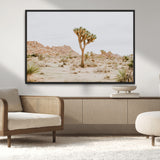 67109959-MGV-CV-36X24-Joshua Tree Wall Art Canvas Print, Framed Neutral Desert Art Picture Print, Earthy Landscape Perfect Neutral Boho Decor Artwork