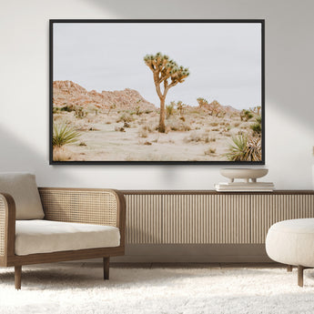 67109959-MGV-CV-36X24-Joshua Tree Wall Art Canvas Print, Framed Neutral Desert Art Picture Print, Earthy Landscape Perfect Neutral Boho Decor Artwork