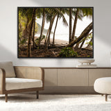 92093951-MGV-CV-36X24-Tropical Jungle Wall Art Canvas Print, Framed Palm Tree Forest Art Picture Print, Coastal Escape Perfect Jungle Retreat Decor