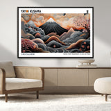 63125329-MGV-CV-36X24-Japanese Mt Fuji Wall Art – Surreal Ukiyo e Style Cherry Blossom Poster, Swirling Cloud Landscape Print, Modern Oriental Asian
