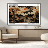 96372548-MGV-CV-36X24-Japanese Landscape Wall Art Print – Mt. Fuji Poster with Bonsai Tree & River, Ukiyo-e Inspired Modern Japanese Artwork, Autumn