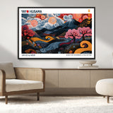 43879290-MGV-CV-36X24-Japanese Abstract Wall Art – Mount Fuji Cherry Blossom Canvas Print, Modern Asian Inspired Landscape Decor for Living Room,