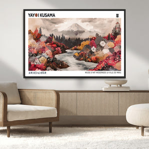 32352074-MGV-CV-36X24-Japanese Landscape Wall Art – Mount Fuji River Canvas Print, Modern Asian Inspired Nature Decor for Living Room, Bedroom, Office