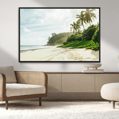 42984524-MGV-CV-36X24-Relaxing Beach Wall Art Canvas Print, Framed Ocean View Art Picture Print, Coastal Serenity Perfect Tropical Coastal Decor Artwork