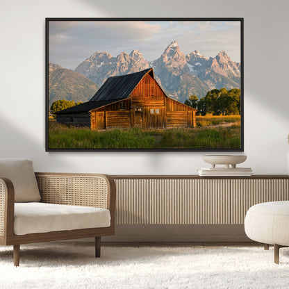 31771014-MGV-CV-36X24-Rustic Barn Wall Art Canvas Print, Framed Western Landscape Art Picture Print, Farmhouse Style Perfect Rustic Farmhouse Decor