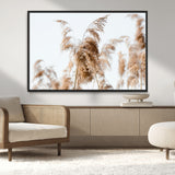 17019393-MGV-CV-36X24-Pampas Grass Wall Art Canvas Print, Framed Neutral Tones Art Picture Print, Minimalist Nature Perfect Boho Minimalist Decor