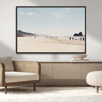 28307820-MGV-CV-36X24-Minimalist Beach Wall Art Canvas Print, Framed Coastal Serenity Art Picture Print, Soft Sand Perfect Modern Coastal Decor Artwork