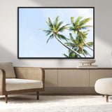 54719115-MGV-CV-36X24-Palm Trees Wall Art Canvas Print, Framed Tropical Aesthetic Art Picture Print, Coastal Serenity Perfect Tropical Minimalist Decor
