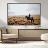 57597730-MGV-CV-36X24-Cowboy Wall Art Wall Art Canvas Print, Framed Western Canvas Art Picture Print, Rustic Ranch Scene Perfect Rustic Western Decor