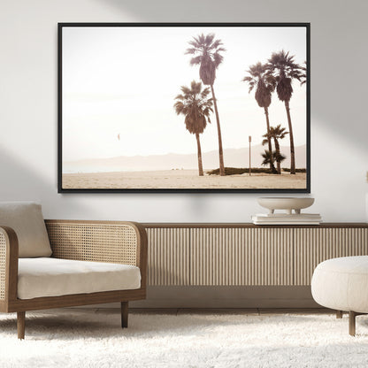 48255923-MGV-CV-36X24-Coastal Light Wall Art Canvas Print, Framed Relaxing Shoreline Art Picture Print, Minimalist Ocean Perfect Tropical Serenity Decor