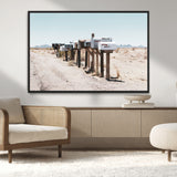 54616109-MGV-CV-36X24-Desert Mailboxes Wall Art – Rustic Rural Roadside Photography Canvas Print, American Southwest Landscape Home Decor for Living