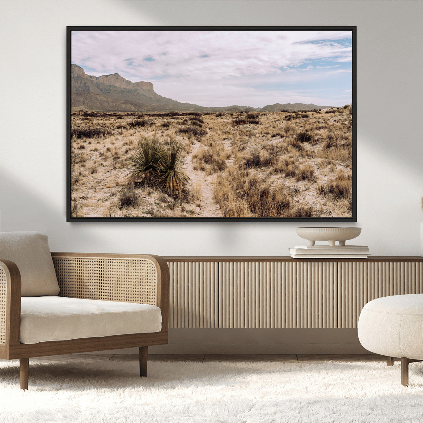 20681831-MGV-FC-36X24_Black-Desert Landscape Wall Art – Southwestern Mountain Canvas Print, Rustic Western Nature Photography Decor for Living Room, Office,