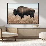69909079-MGV-CV-36X24-Bison Wall Art – Majestic Buffalo Canvas Print in Prairie Grasslands, Rustic Western Animal Painting, Farmhouse Ranch Decor for
