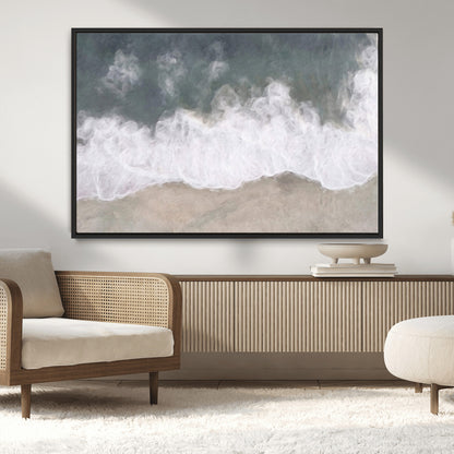10072982-MGV-CV-36X24-Abstract Ocean Wave Wall Art – Coastal Beach Canvas Print, Minimalist Seascape Painting, Modern Ocean Inspired Artwork for Living