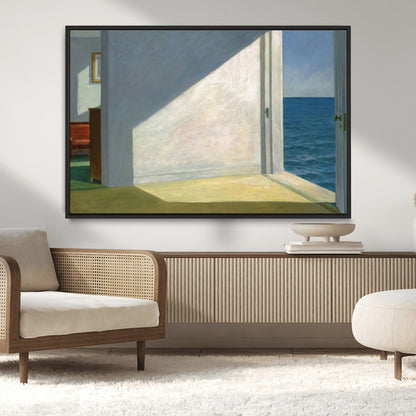 34188481-MGV-CV-36X24-Coastal Sunlight Wall Art – Minimalist Ocean View Canvas Print, Serene Beach House Inspired Decor for Bedroom, Living Room,