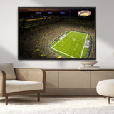 23655234-MGV-CV-36X24-Lambeau Field Stadium Wall Art – American Football Night Game Canvas Print with Packed Crowd and Lights – Sports Decor for Man