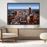25096967-MGV-CV-36X24-Atlanta Skyline Wall Art – Vibrant Cityscape Canvas Print, Modern Night Lights Urban Decor for Office, Living Room, or Apartment