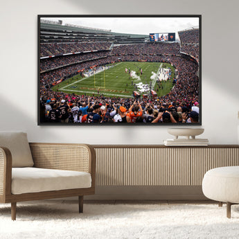 18347149-MGV-CV-36X24-Soldier Field Wall Art – Chicago Bears Football Stadium Canvas Print, Game Day Sports Decor for Man Cave, Bar, Office, or Living
