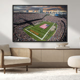 98106777-MGV-CV-36X24-Soldier Field Wall Art – Chicago Bears Stadium Canvas Print with American Flag, Game Day Football Decor for Man Cave, Bar, or