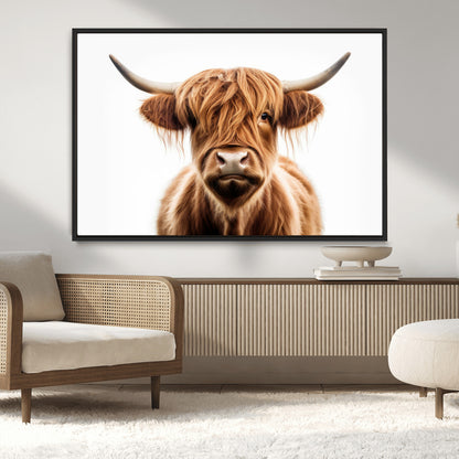 637908607-MGV-FC-93X47-3P_Black-Highland Cow Wall Art Print – Rustic Farmhouse Animal Portrait, Scottish Highland Cattle Canvas, Modern Country Wall Decor for