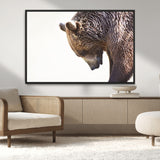14405507-MGV-CV-36X24-Grizzly Bear Canvas Wall Art – Framed Wildlife Nature Decor, Large Brown Bear Profile Canvas Print for Living Room, Office, or