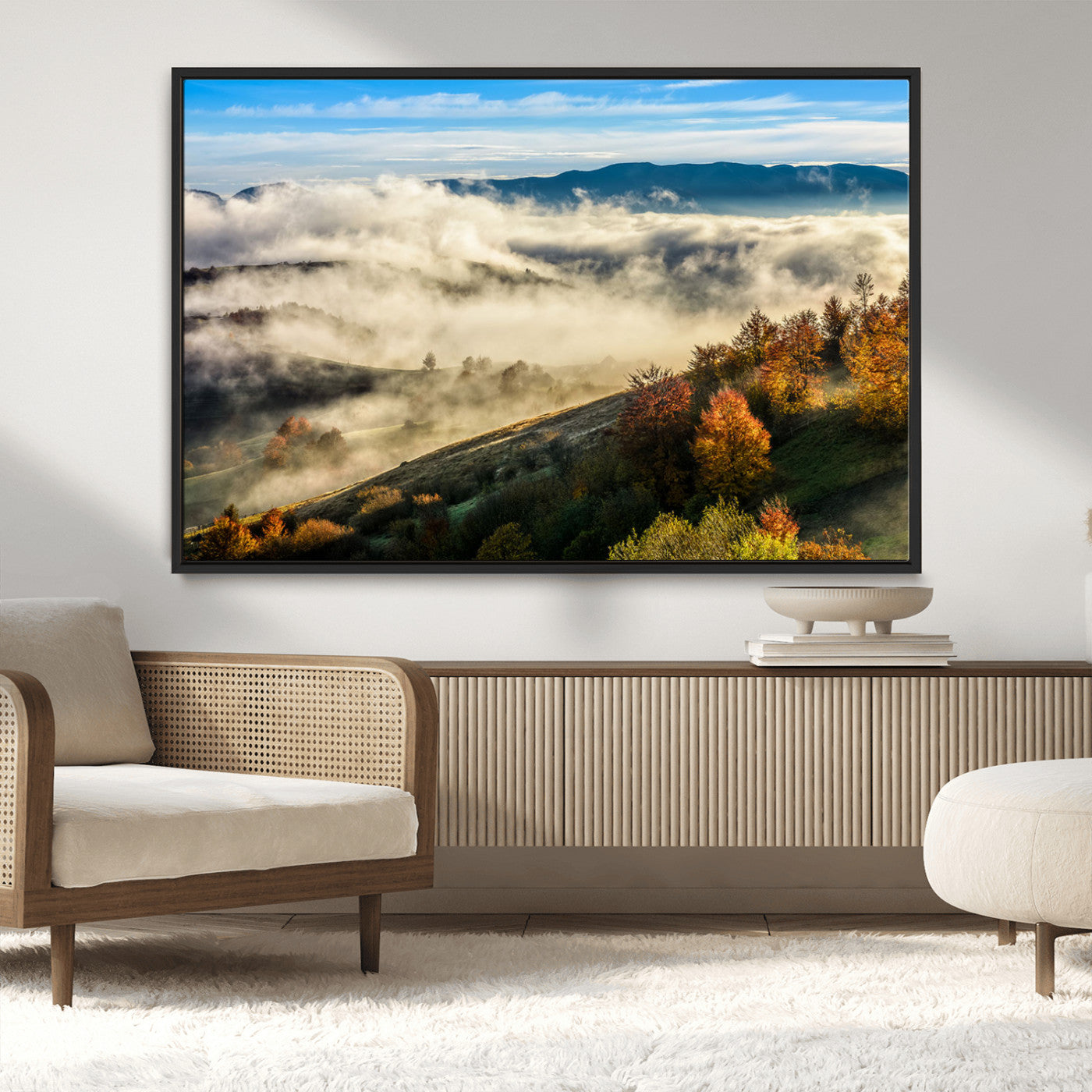 21551192-MGV-CV-36X24-Landscape Wall Art – Autumn Mountain View Canvas Print, Scenic Nature Photography Decor for Bedroom, Living Room, Office, Cabin or