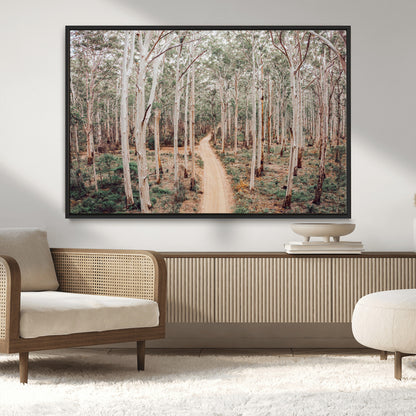 24760563-MGV-CV-36X24-Forest Wall Art – Tranquil Woodland Path Canvas Print, Scenic Nature Photography Decor for Bedroom, Living Room, Office, Cabin or