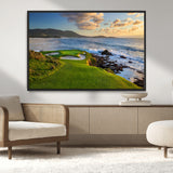 67486665-MGV-CV-36X24-Golf Course Wall Art – Pebble Beach Oceanfront Canvas Print, Coastal Fairway Photography Sports Decor for Living Room, Office, Man