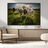 67277447-MGV-CV-36X24-Farmhouse Wall Art – Herd of Cows Canvas Print, Rustic Country Pasture Photography Decor for Bedroom, Living Room, Office, Ranch,