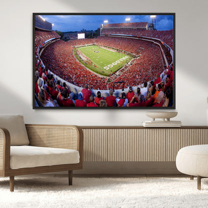 10244378-MGV-CV-36X24-Sanford Stadium Wall Art – Georgia Bulldogs Football Panoramic Evening Canvas Print, College Game Day Decor for Man Cave, Bar, or