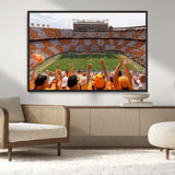 76011417-MGV-CV-36X24-Tennessee Volunteers Wall Art – Neyland Stadium Checkerboard Crowd Canvas Print, Vols Football Game Day Fan Perspective Sports
