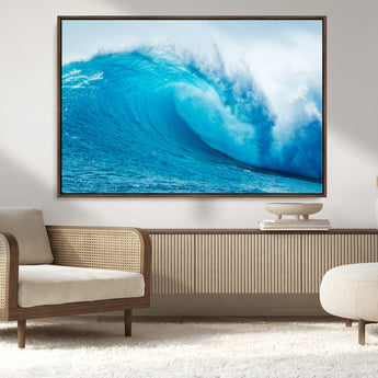 13117-MGV-CV-36X24-Ocean Wave Wall Art – Dynamic Blue Surf Canvas Print, Coastal Beach Decor for Living Room, Bathroom, Office, or Beach House
