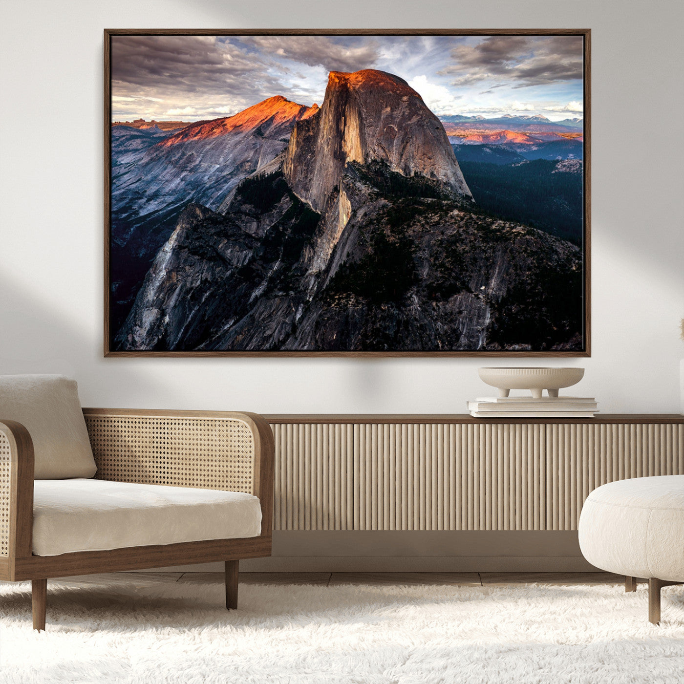 31332-MGV-CV-36X24-Mountain Landscape Wall Art – Majestic Sunset Rock Formation Canvas Print, Nature Scenic Decor for Living Room, Office, Cabin or